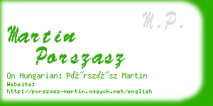 martin porszasz business card